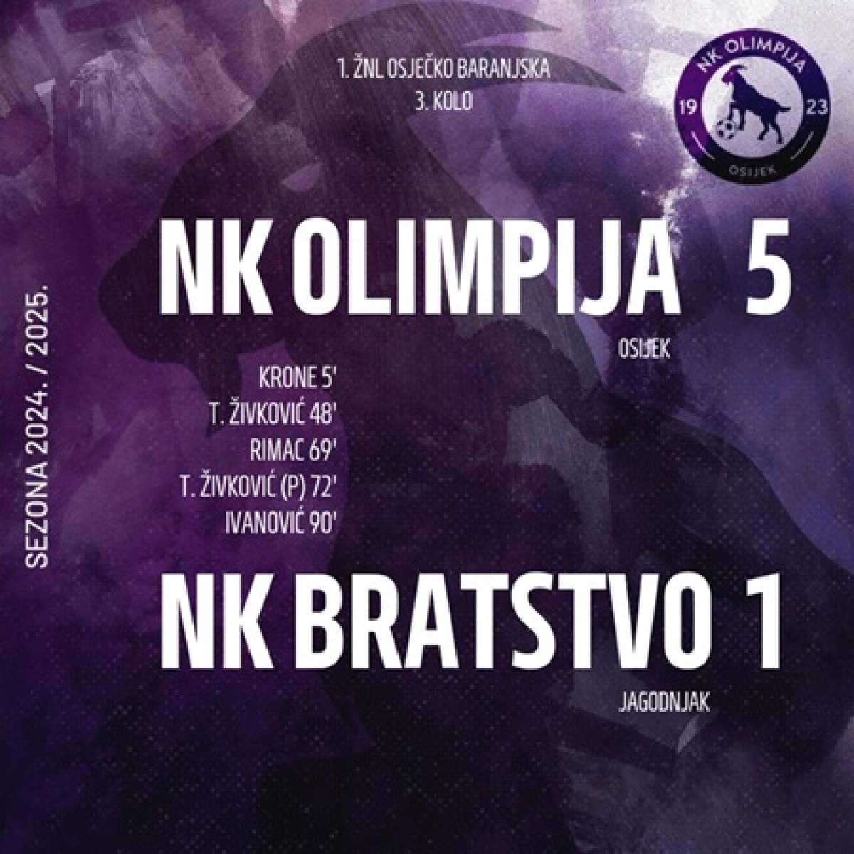 NK OLIMPIJA- NK Jagodnjak 5:1